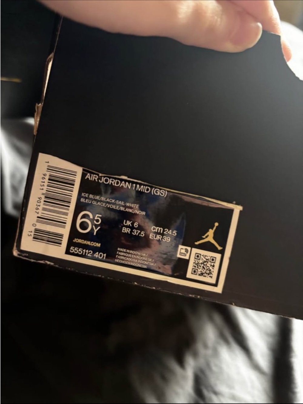 Jordan Kids Air Jordan 1 Mid - Ice Blue / Black / Sail / White